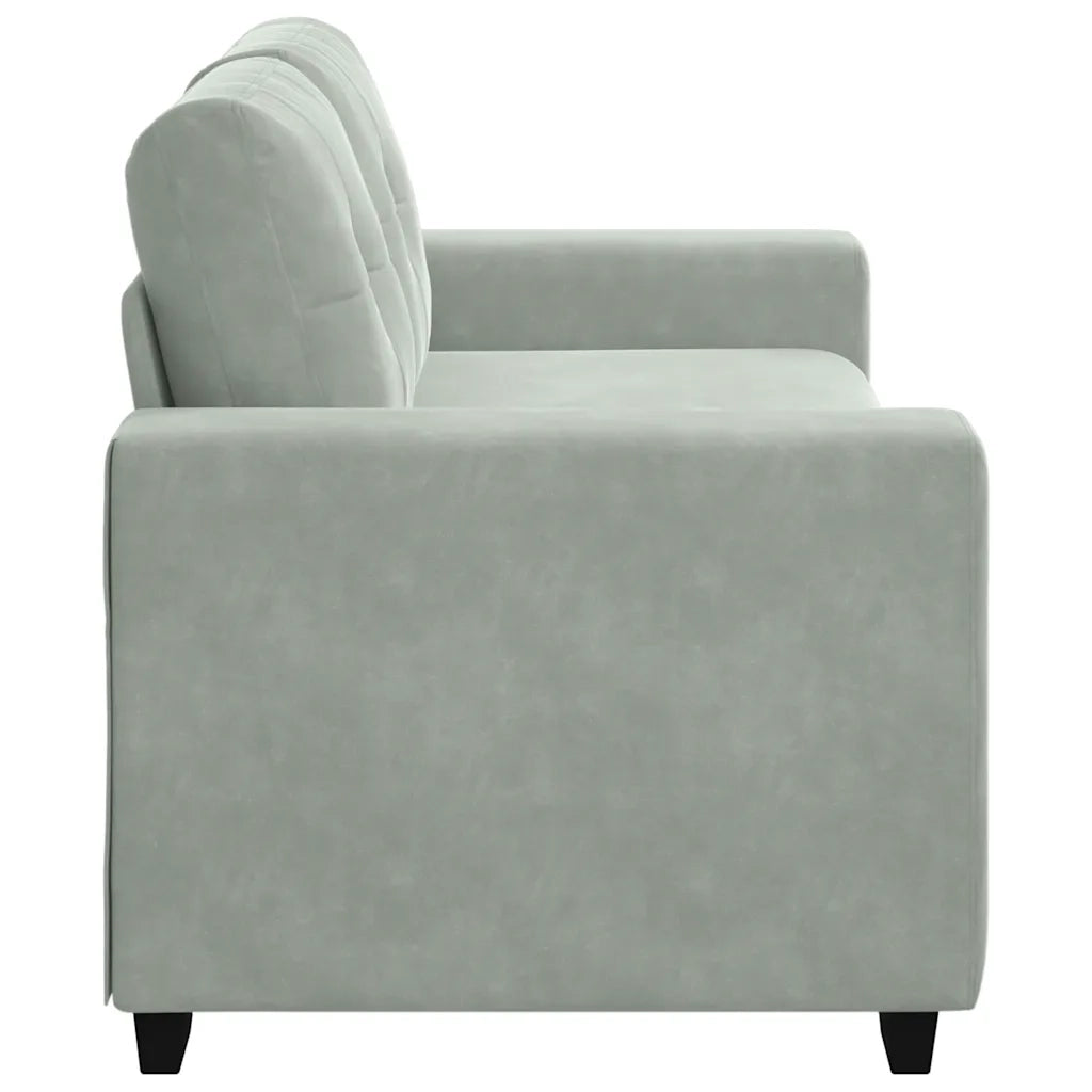 Divano Divanetto Grigio Chiaro 140 cm in Velluto