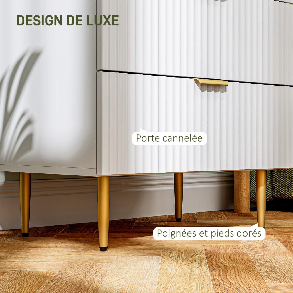 Cassettiera 4 Cassetti ¨C Minimal ¨C Bianco Legno 60x40x96