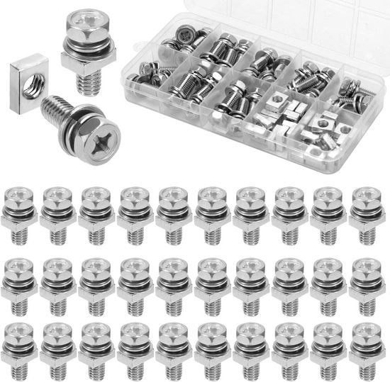 Set di connettori per accumulatori motori 64 pezzi, M6x16mm, in acciaio inox 304, per accumulatori motori ATV scooter, progetti DIY