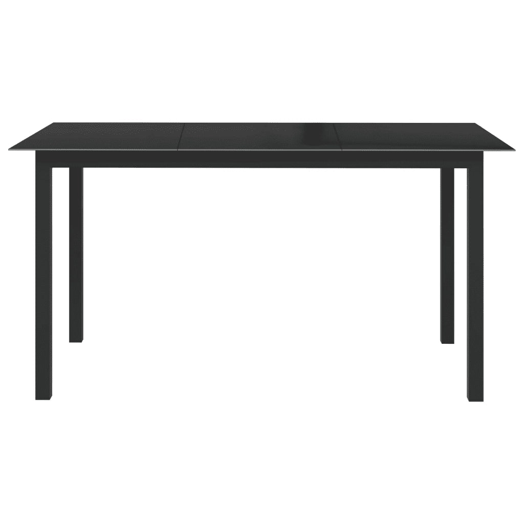 Set Mobili da Pranzo da Giardino 7 pz in Alluminio Nero cod mxl 43911