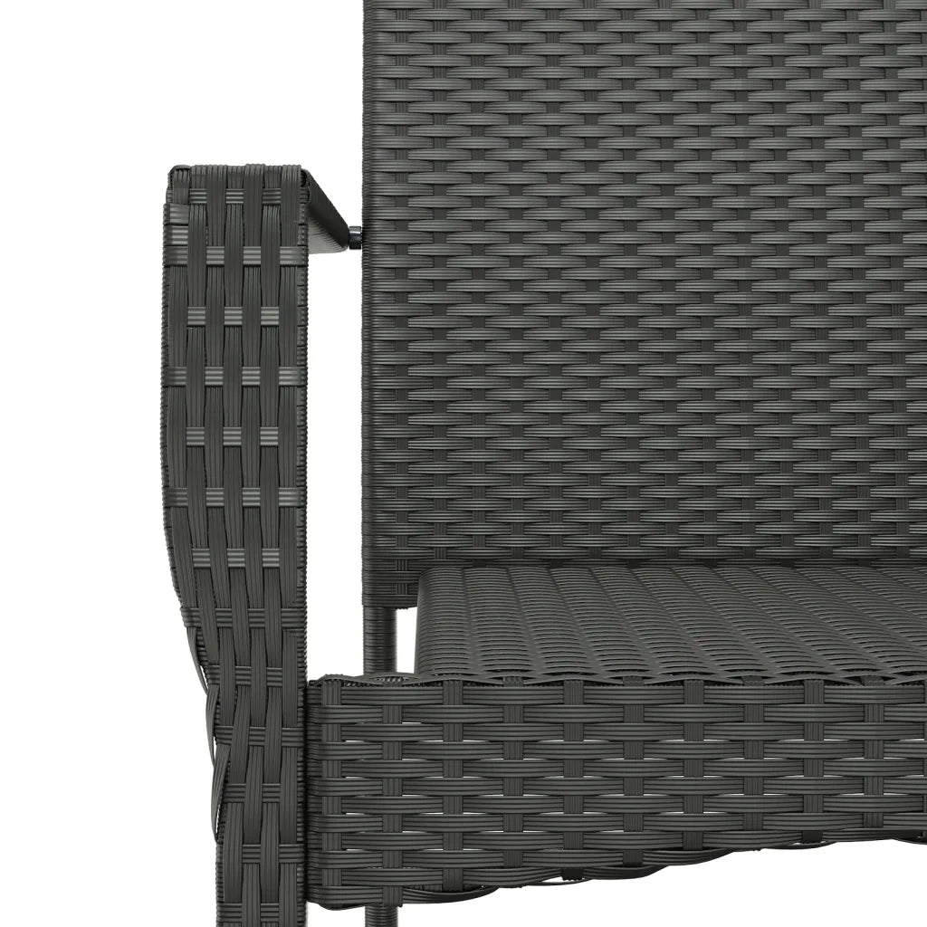 Set da Pranzo da Giardino 7 pz Nero con Cuscini in Polyrattan 3184978