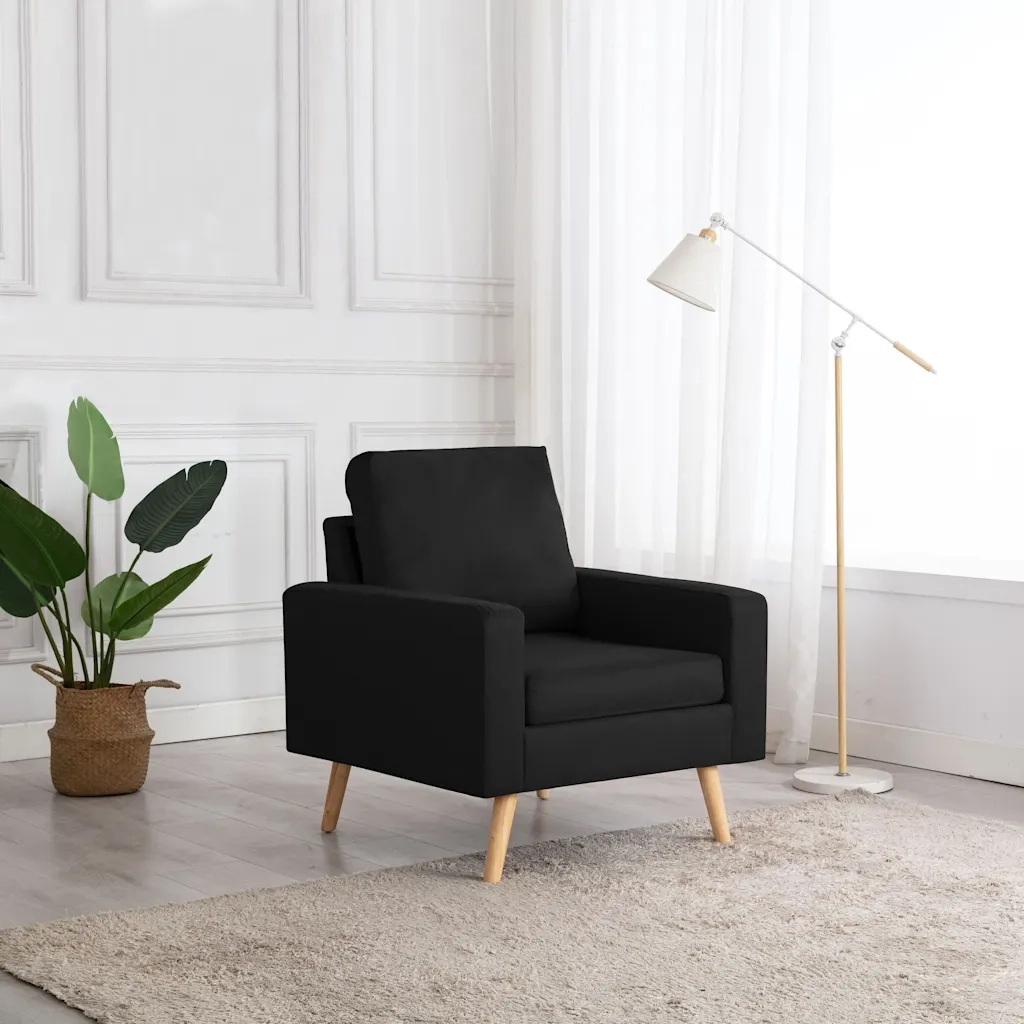 Poltrona Nera in Tessuto cod mxl 17023