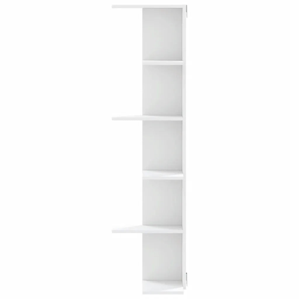 Scaffale Angolare Muro Bianco 36,5x36,5x140cm Legno Multistrato 852627