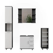 Vicco Set di mobili da bagno Antracite/bianco 4 parti