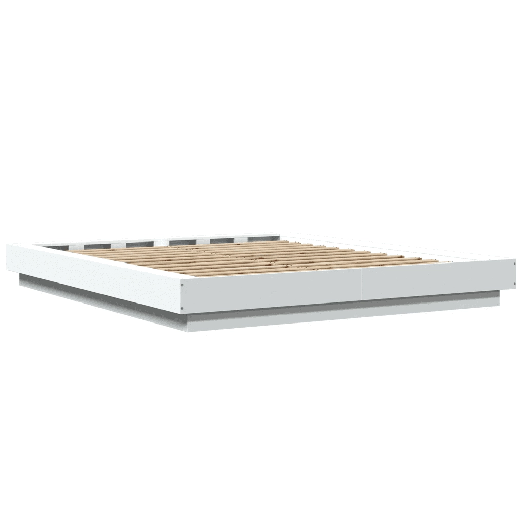 Giroletto con Luci LED Bianco 150x200 cm in Legno Multistrato