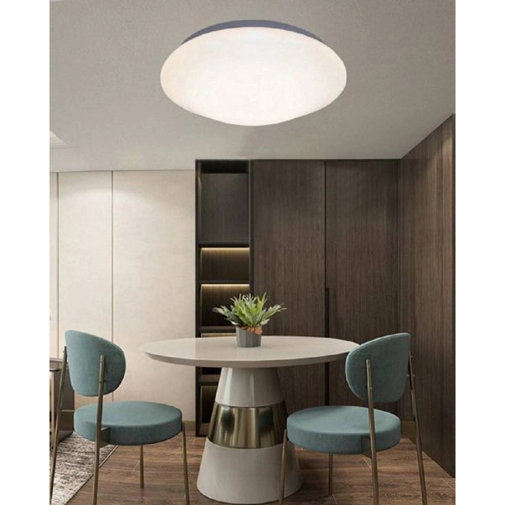 Trade Shop - Plafoniera Bianca Da Soffitto 24 Watt 48 Led Large Luce 3000k 4000k 6500k C-0 -