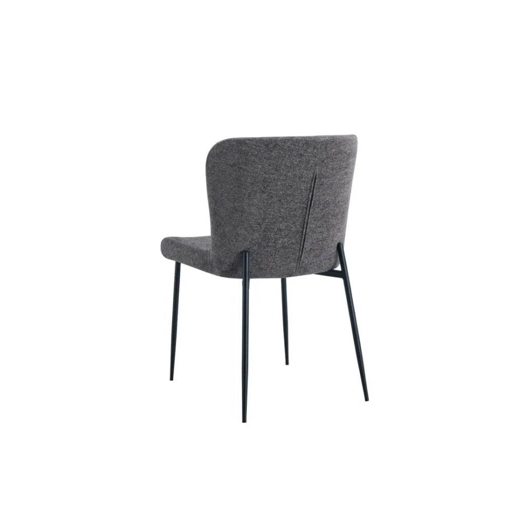 Set di 2 sedie LISE - Tessuto grigio scuro - Piedi in metallo - Comfort moderno - Design sobrio ed elegante