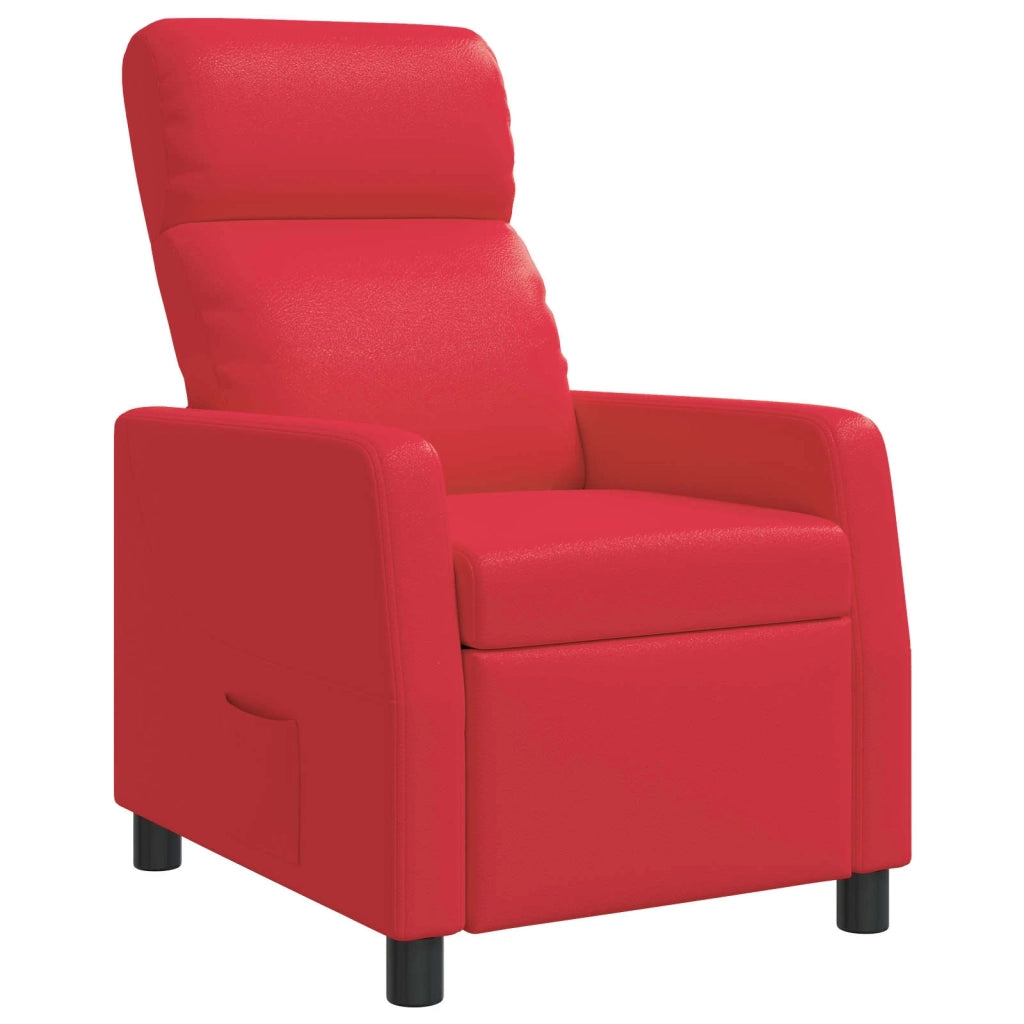 Divano Sedia-Poltrona reclinabile Rosso Similpelle 794604
