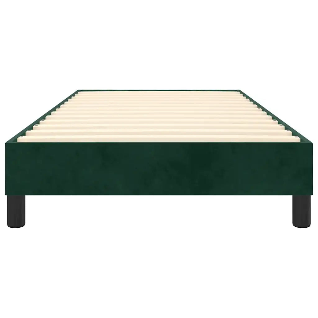 Struttura Letto a Rete a Molle-Giroletto Verde Scuro 80x200 cm in Velluto 382914