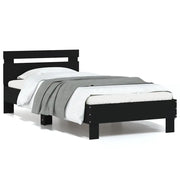Giroletto con Testiera e LED Nero 75x190 cmcod mxl 110667