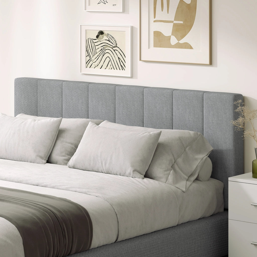 Testiera regolabile in altezza con gambe in metallo ¨C zephmum ¨C 160x10x106 cm Grigio