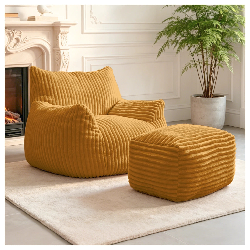 POLTRONA Ergonomica 50x46x28 cm in Flanella Gialla