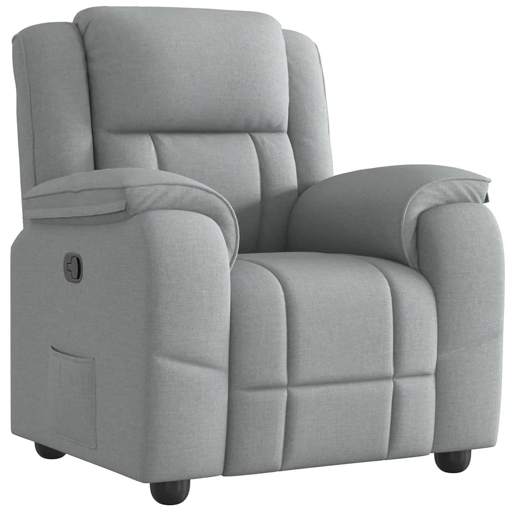 Divano Sedia-Poltrona Reclinabile in Tessuto Grigio Chiaro 928802