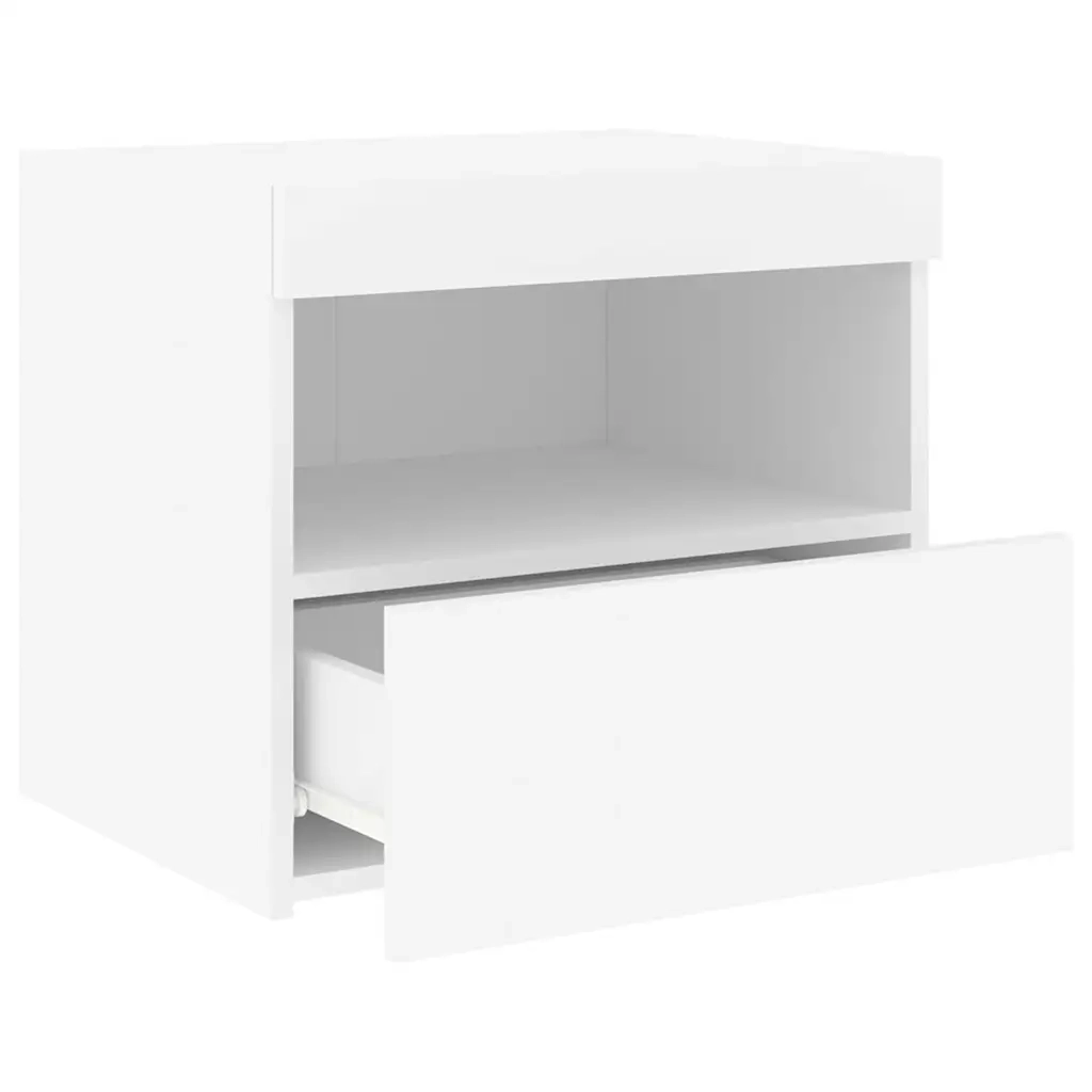 Comodino con Luci LED Bianco 50x40x45 cm 836763