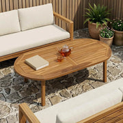 Piano del tavolo Ovale Legno di teak solido Naturale 42033173