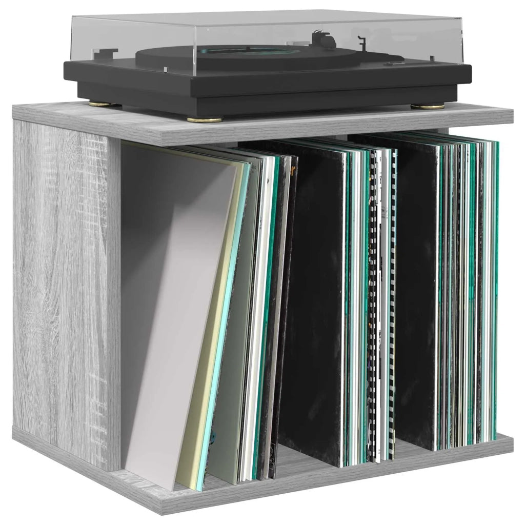 Storage per dischi in vinile Sonoma grigio 42 x 33 x 36 cm 8012839