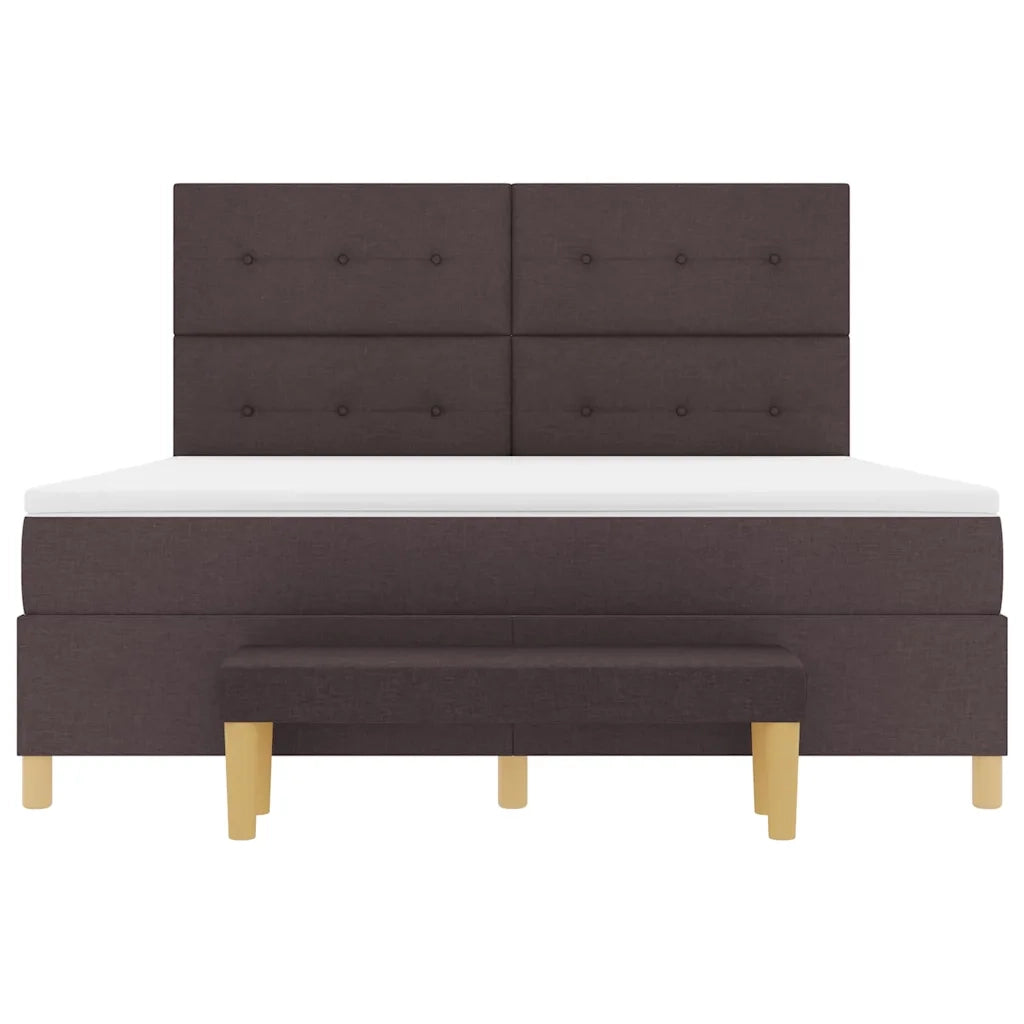 Letto a molle con materasso Marrone scuro 180 x 200 cm Tessuto 3344320