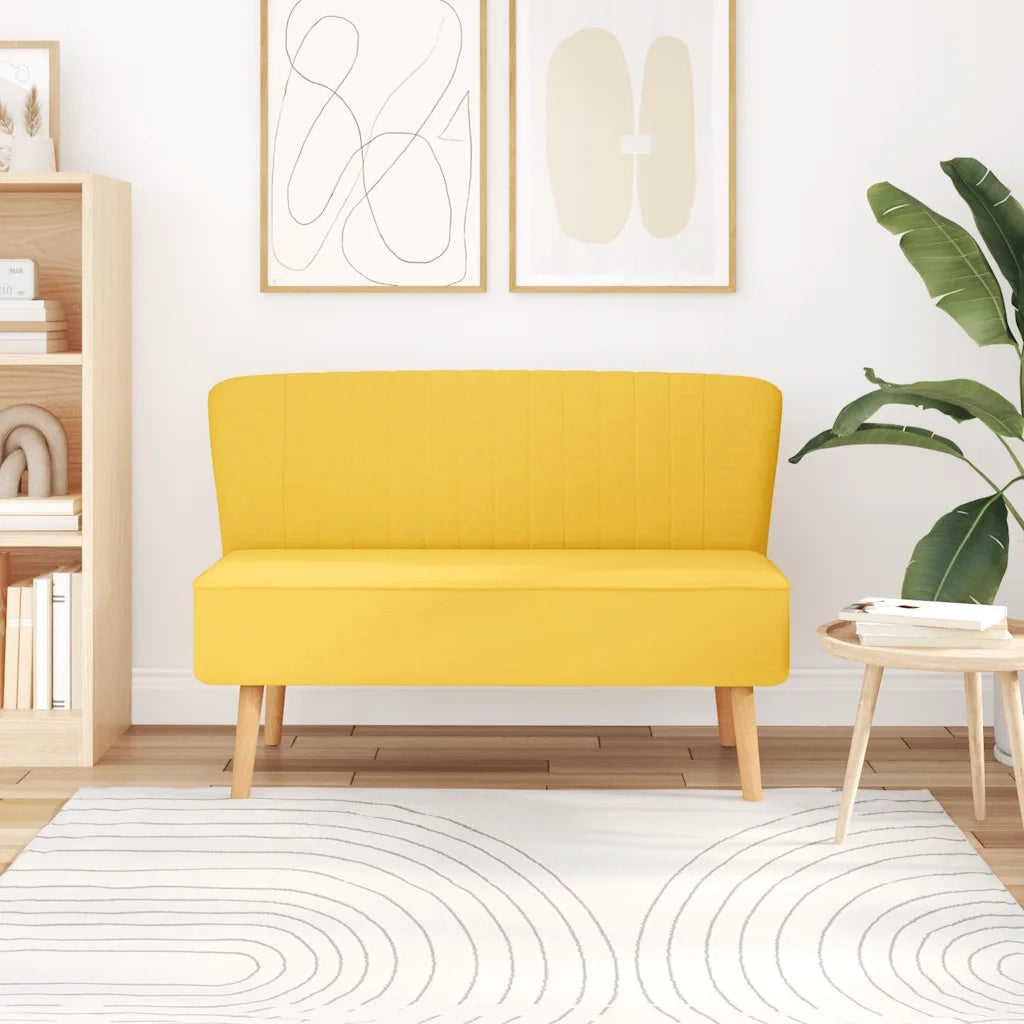 Divano in Tessuto 117x55,5x77 cm Giallo 244074