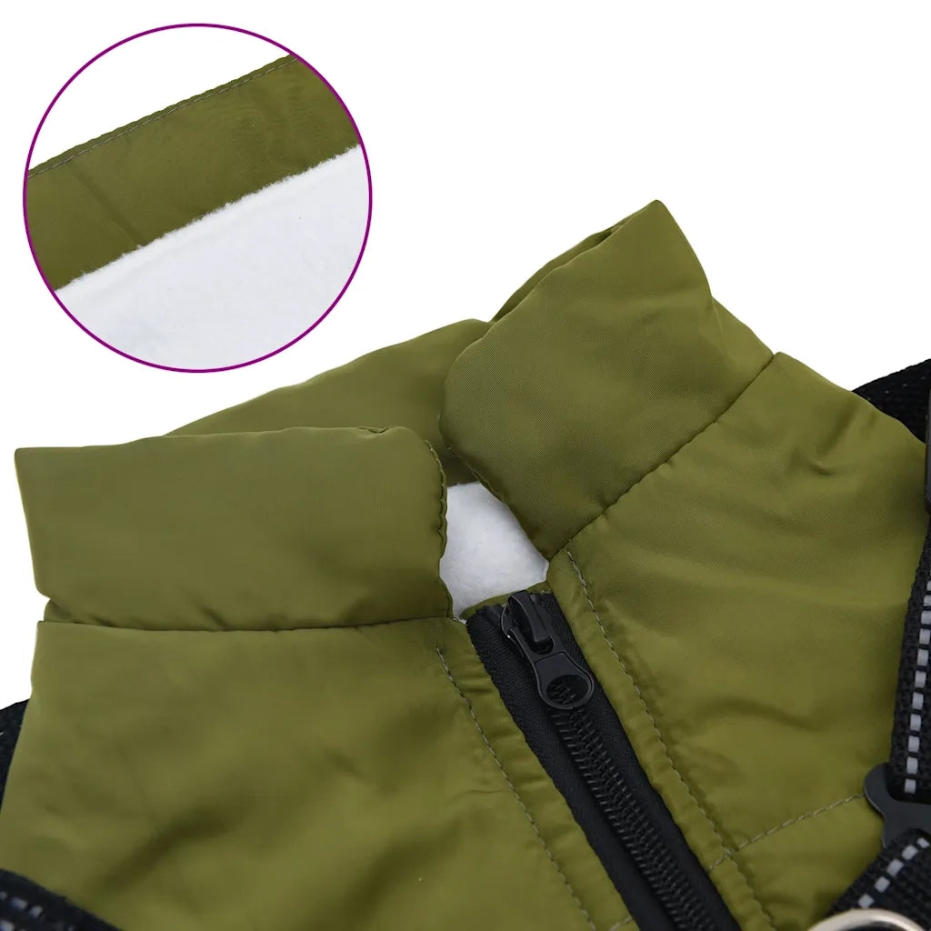 Cappotto Cani Imbracatura Impermeabile Riflettente Verde L36 CFW1956050