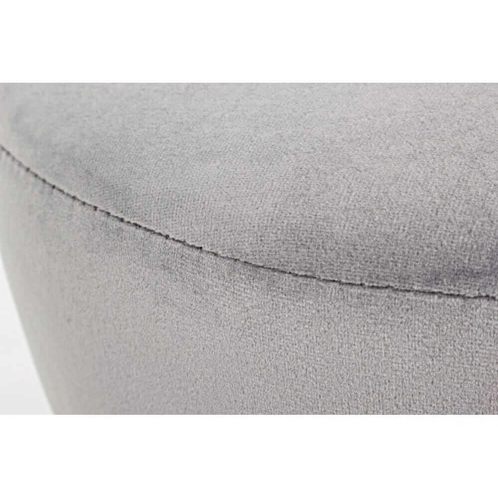 Set di 2 Sgabelli Rotondi in Velluto con Gambe in Legno - MIREILLE