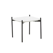 Tavolino quadrato moderno mdf polipropilene bianco nero 51x51x43,5 - Mobili 2G