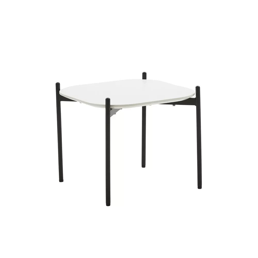 Tavolino quadrato moderno mdf polipropilene bianco nero 51x51x43,5 - Mobili 2G