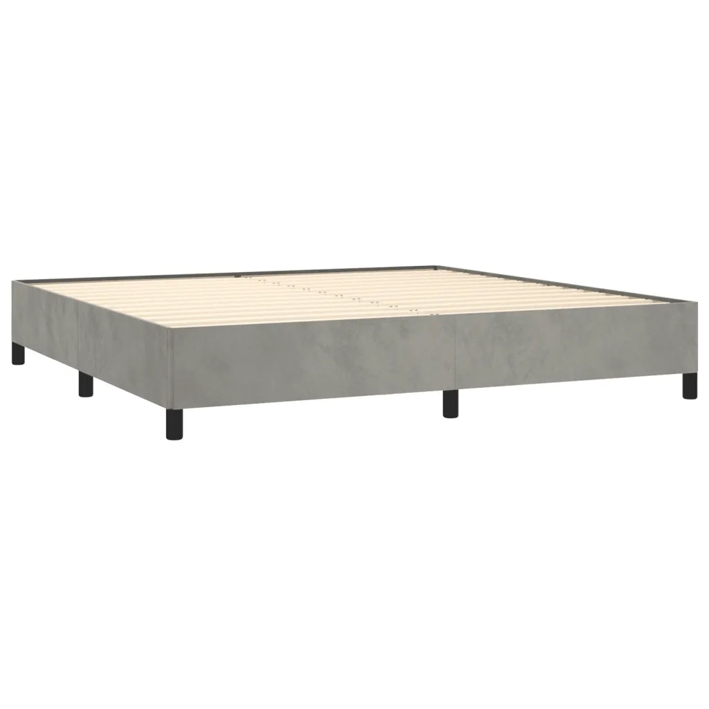 Giroletto senza Materasso Grigio Chiaro 200x200 cm Velluto 347342
