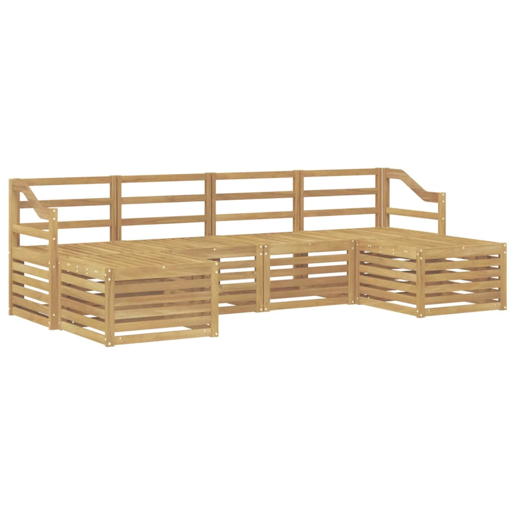 Set divani 6 pcs Bianco Legno di Acacia Massello