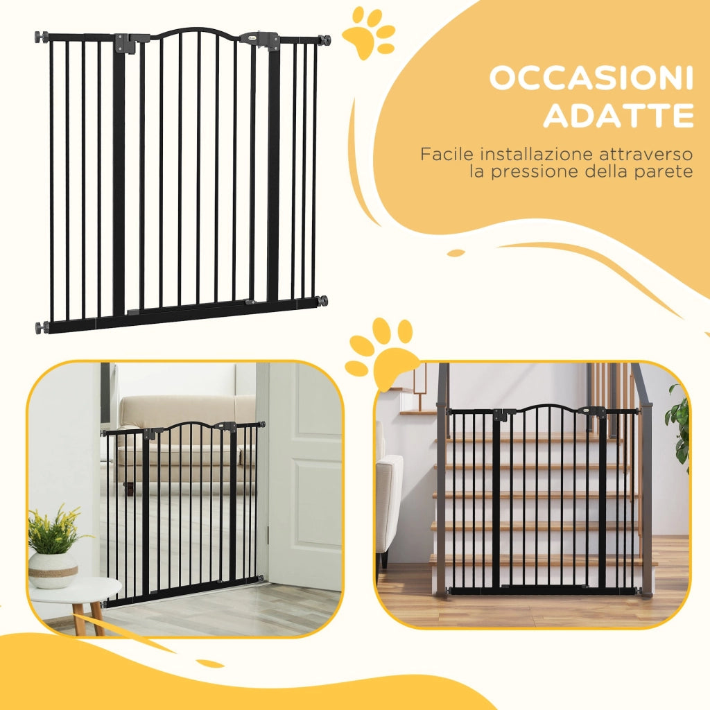 Cancellino per Cani Estensibile 74-100x94 cm in Metallo Nero