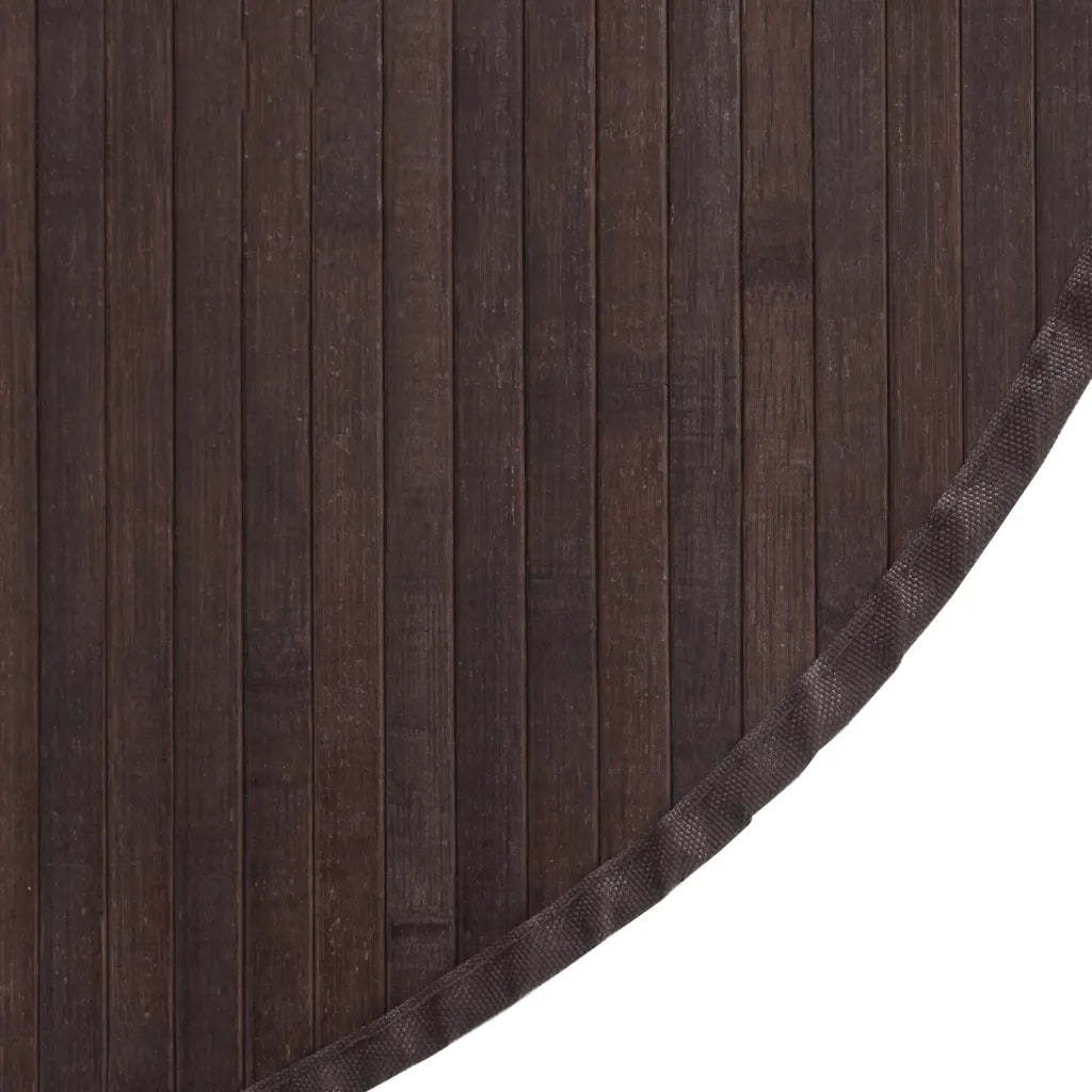 Tappeto Rotondo Marrone Scuro 80 cm in BambÃ¹