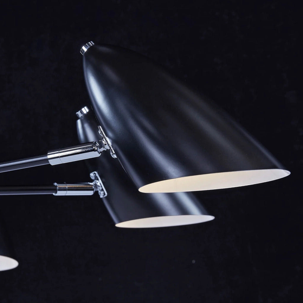 Lampadario A Sospensione Moderno Aida 7 Luci E14 40W Metallo Nero Ip20