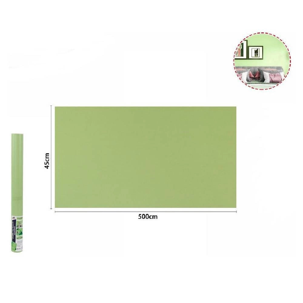 Trade Shop - Rotolo Pellicola Adesiva Verde Chiaro 45cmx5mt Per Mobili Carta Da Parati 71126 -