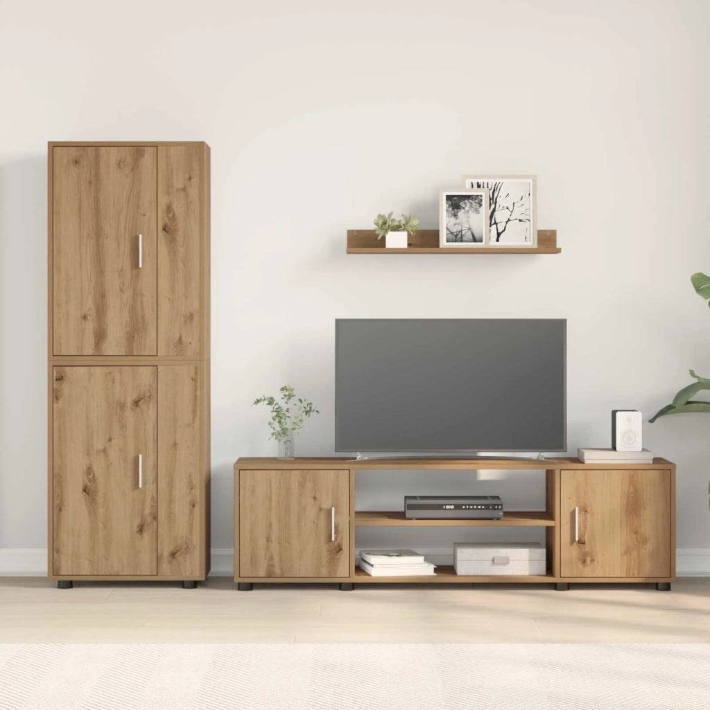 Set mobile TV 4 pcs Rovere artigianale Legno multistrato