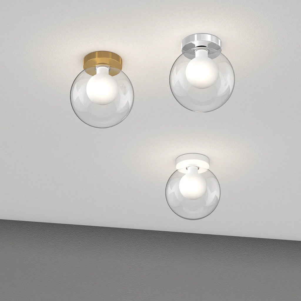 Plafoniera Contemporanea Inside Metallo Bianco Vetro 1 Luce G9