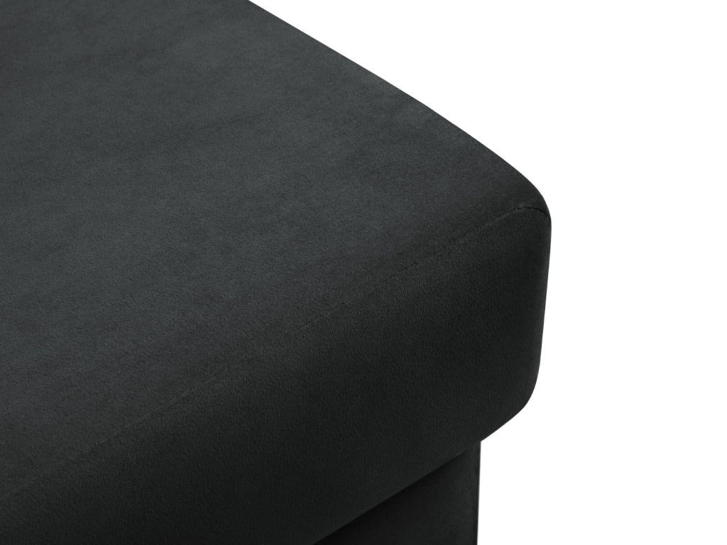 Cosmopolitan Design - Pouf "Kyoto" in velluto grigio scuro 