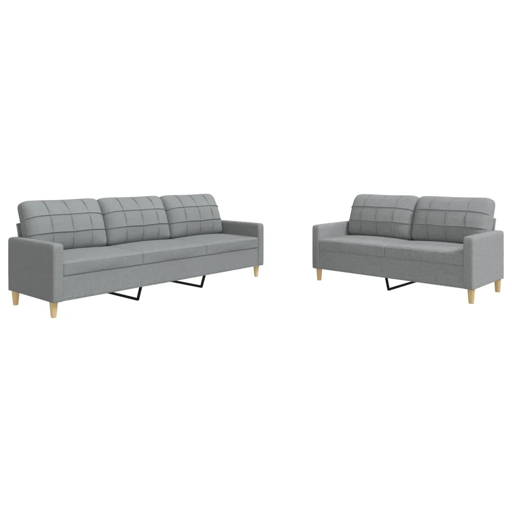 Set di Divani 2 pz Grigio Chiaro in Tessuto 3278319