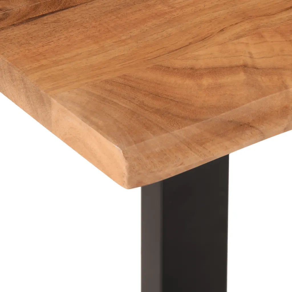 Panca-Sgabello 160 cm in Legno Massello di Acacia e Acciaio