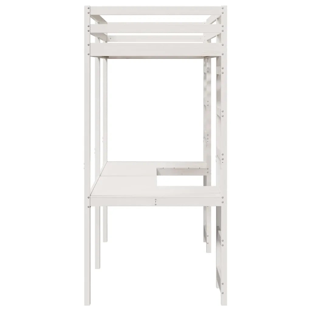 Struttura per letto soppalco Bianco 90 x 200 cm Pino massello 3414551