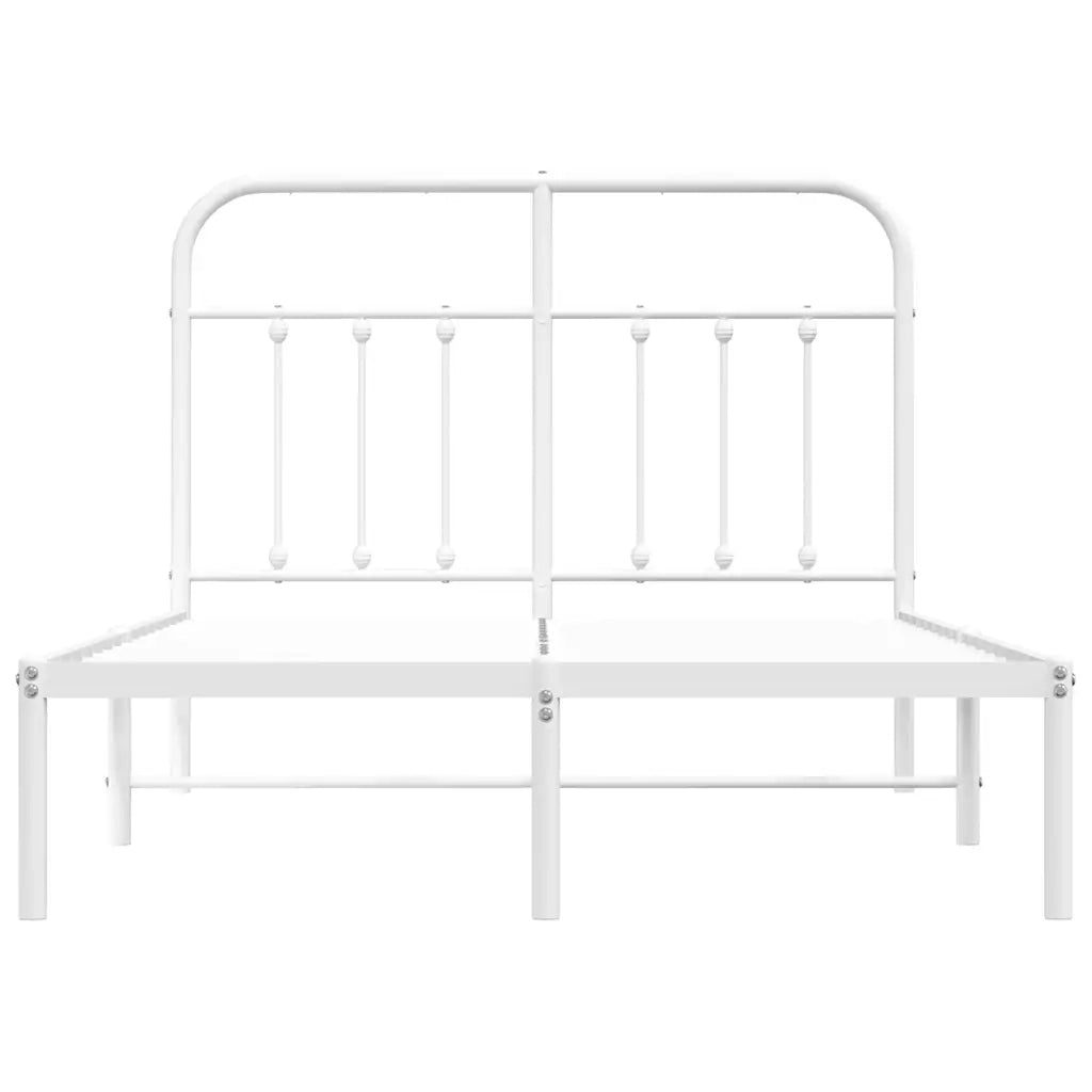 Giroletto con Testiera-Struttura Letto con testiera Metallo Bianco 120x190 cm 810641