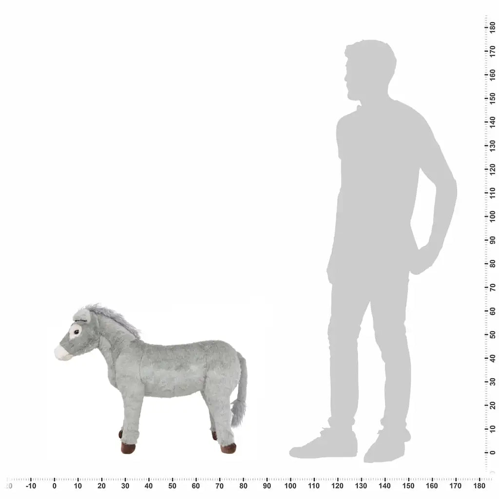 Asino in Peluche in Piedi Grigio XXL 91343