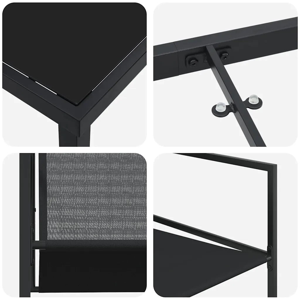 Set da Pranzo per Giardino 5 pcs Nero 3379343