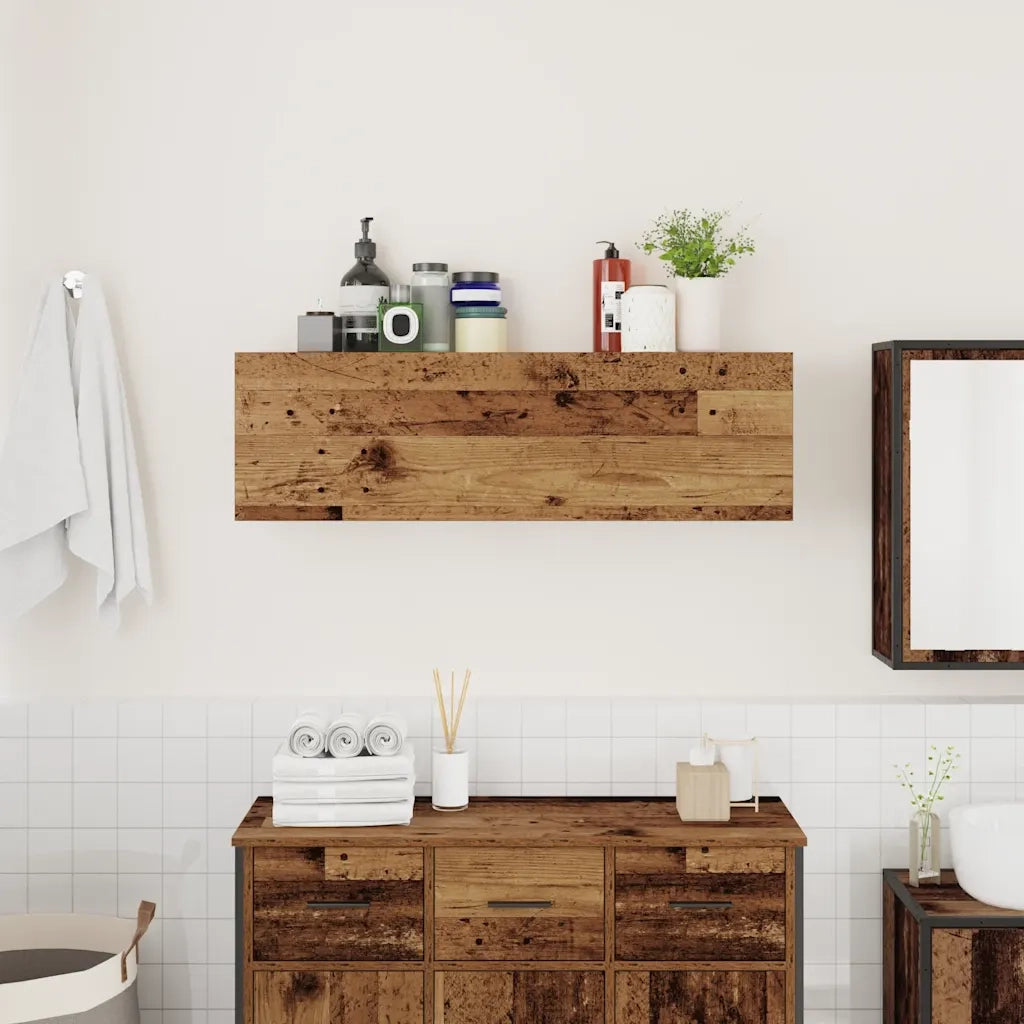 Mobile da Bagno Legno Antico 100x25x30 cm in Truciolato