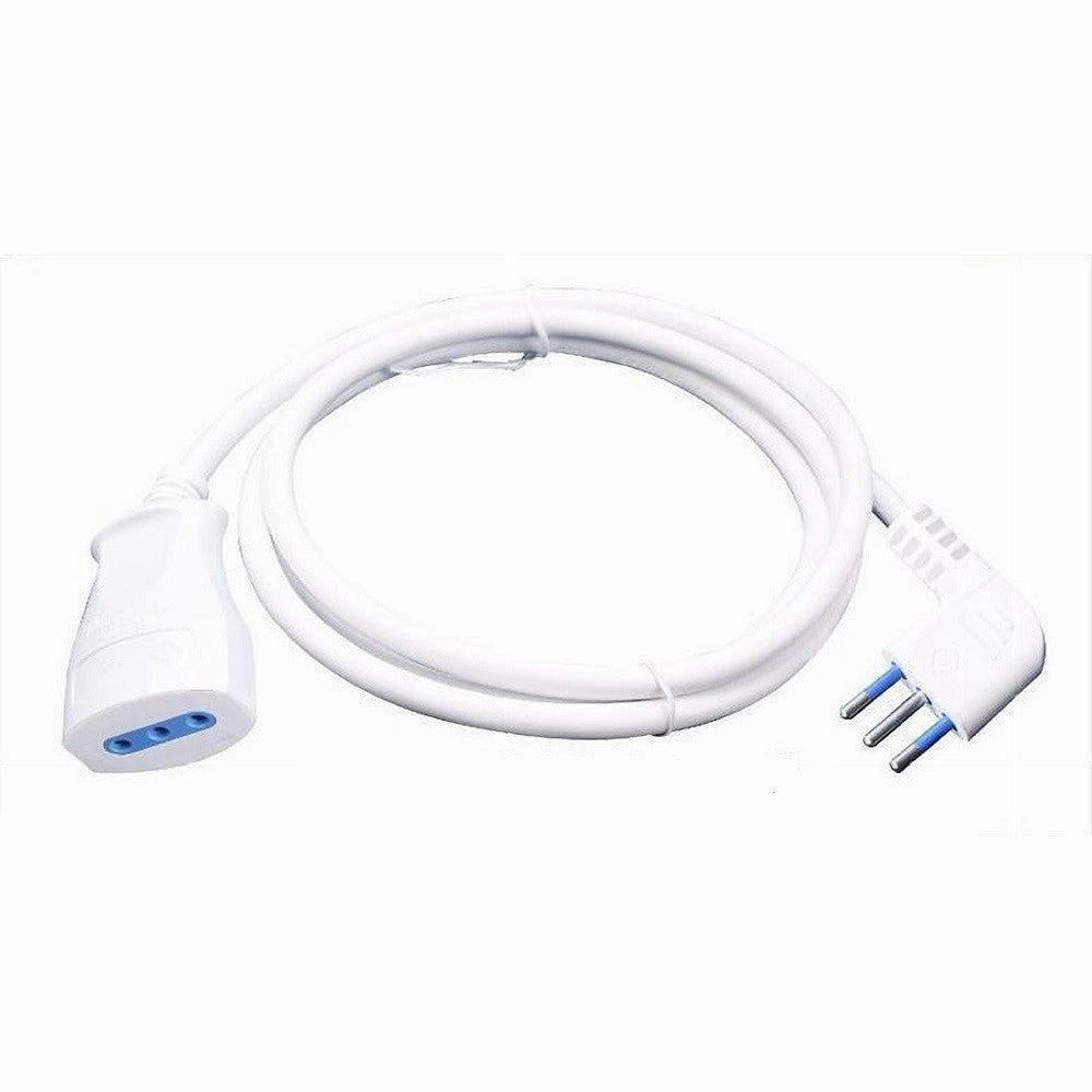 Trade Shop - Prolunga Lineare Bianca 10 Mt Con Spina 10a 2p+t + Presa 10a 2p+t Cavo 90° 83272 -