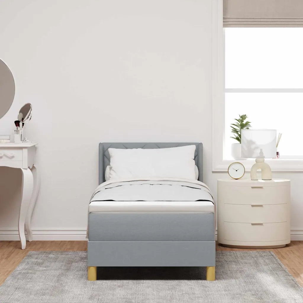 Letto a molle con testiera Grigio chiaro 200 x 80 cm Tessuto 3341321