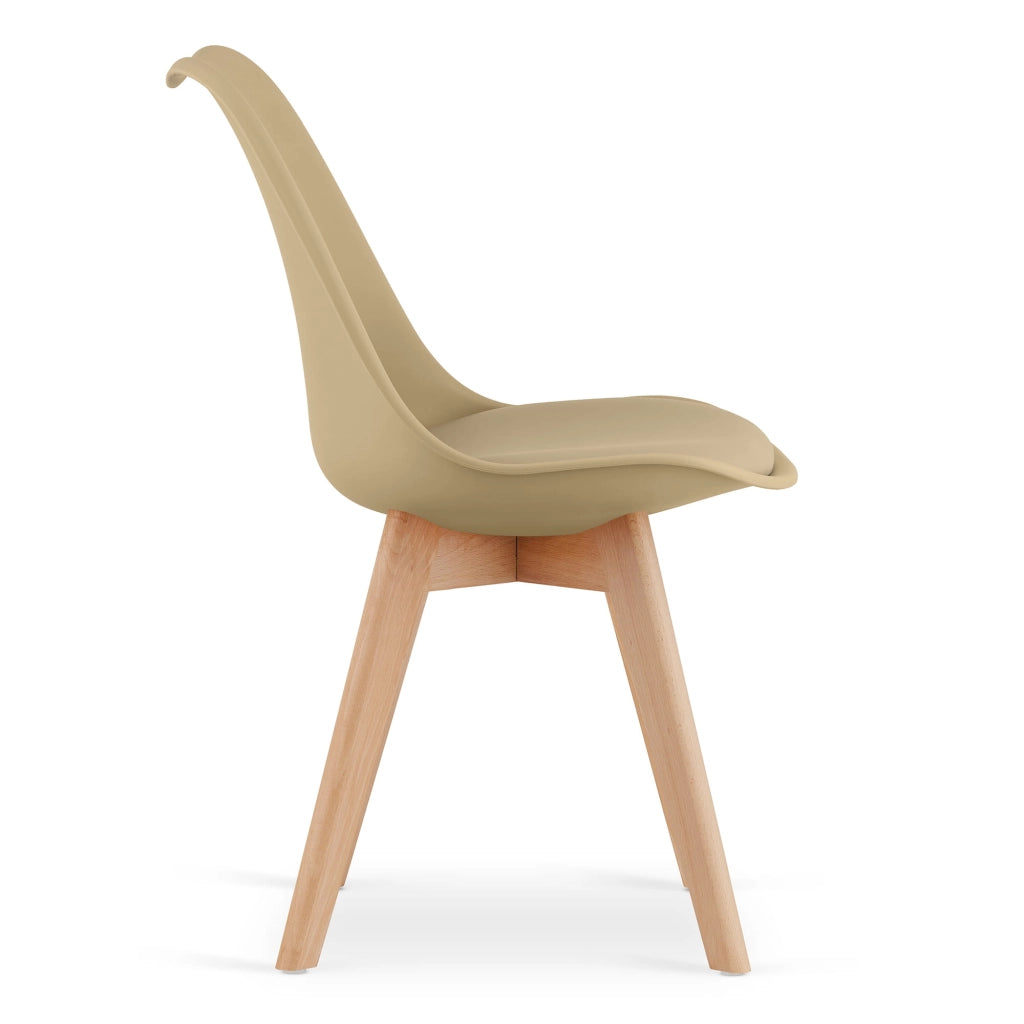 Sedia VALORA RIXK - Design moderno beige scuro per soggiorno x 4