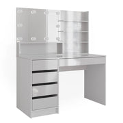 Vicco Tavolo da toeletta Bianco 120 cm con illuminazione a LED e ripiano a specchio