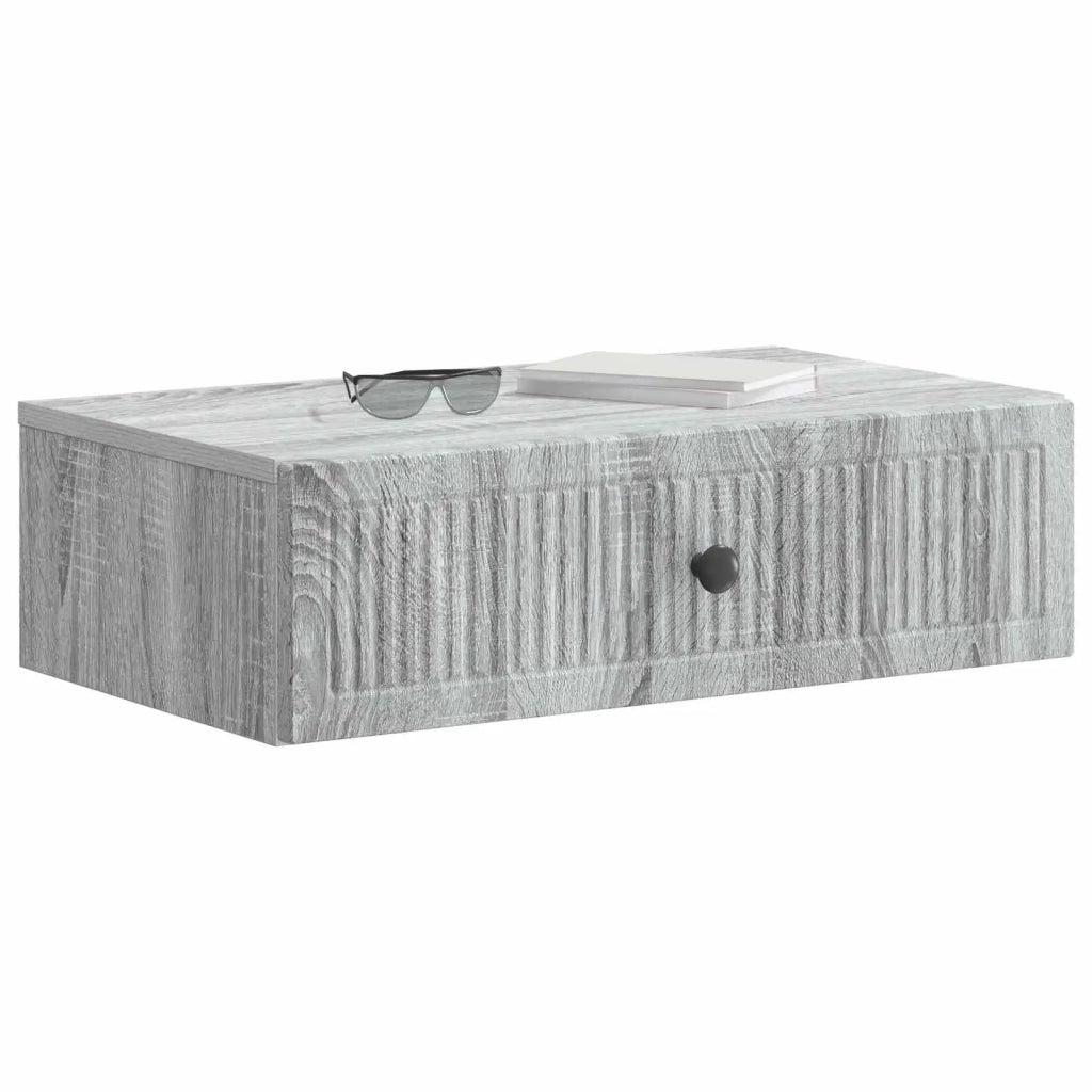 Tavolino da Parete Laterale Grigio Sonoma 59 x 34,5 x 17 cm 897981