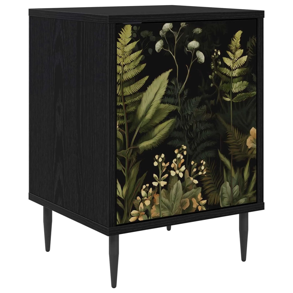 Armadio da Notte RHENEN Rovere Nero 36 x 33 x 51 cm 8007229