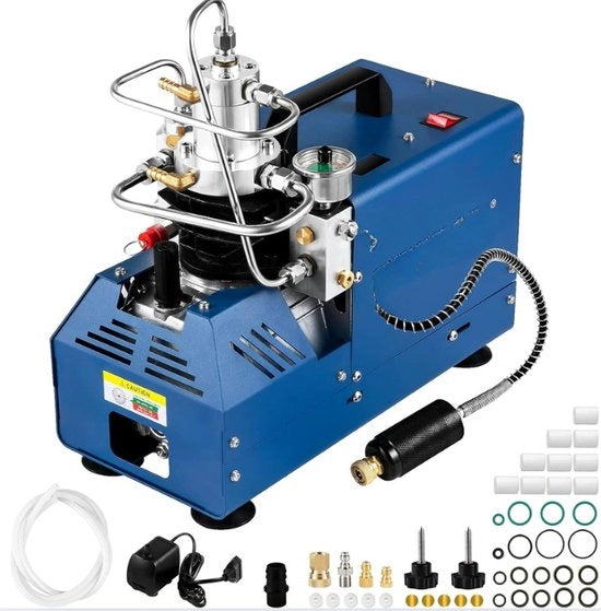 Pompa compressore aria - Pressione aria - 1800W - 4500PSI - 30MPA - 300BAR - 220V - Compressore - Compressore portatile - Blu