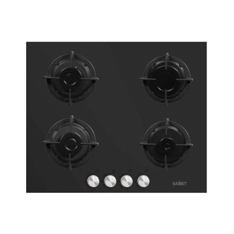 Samet Piano cottura Venere 60 in vetro 4 fuochi nero